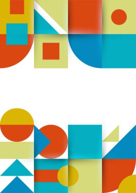 Colorful bauhaus memphis abstract design background