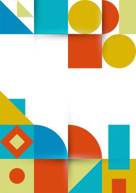 Colorful bauhaus memphis abstract design background