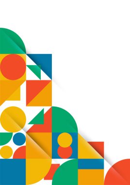 Colorful bauhaus memphis abstract design background