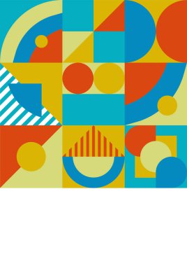 Colorful bauhaus memphis abstract design background