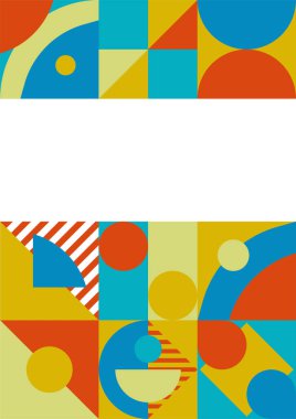 Colorful bauhaus memphis abstract design background