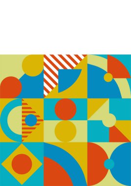 Colorful bauhaus memphis abstract design background