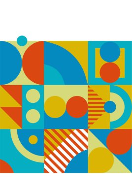 Colorful bauhaus memphis abstract design background