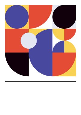 Colorful bauhaus memphis abstract design background