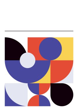 Colorful bauhaus memphis abstract design background