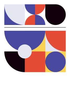 Colorful bauhaus memphis abstract design background