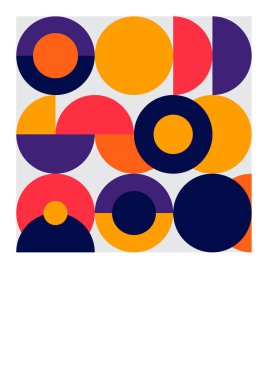 Colorful bauhaus memphis abstract design background