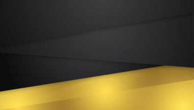 Lüks siyah altın arka plan. Zarif bir sunum afişi. Vektör illüstrasyonu.