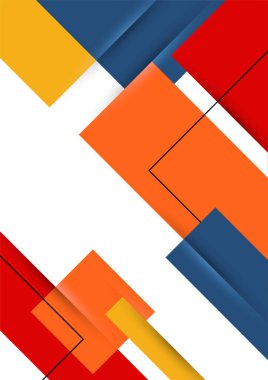 Colorful bauhaus memphis abstract design background