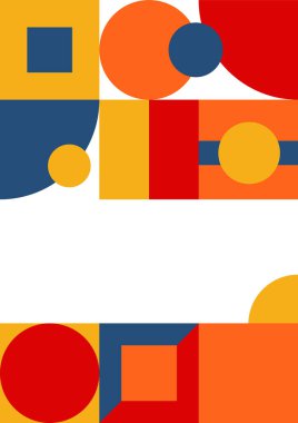 Colorful bauhaus memphis abstract design background