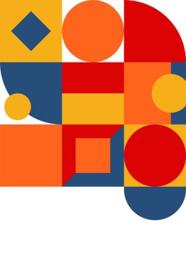 Colorful bauhaus memphis abstract design background