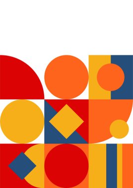 Colorful bauhaus memphis abstract design background
