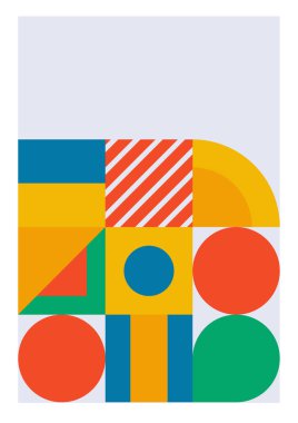 Colorful bauhaus memphis abstract design background