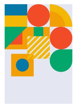 Colorful bauhaus memphis abstract design background