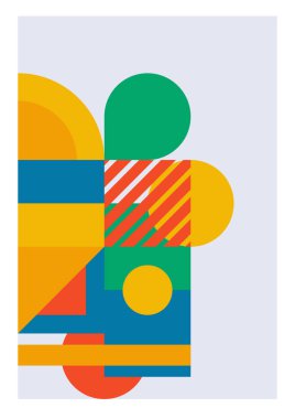 Colorful bauhaus memphis abstract design background