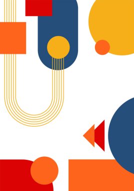 Colorful bauhaus memphis abstract design background