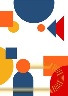 Colorful bauhaus memphis abstract design background