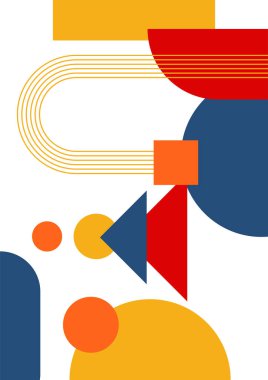 Colorful bauhaus memphis abstract design background