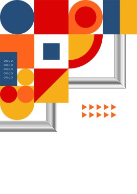 Colorful bauhaus memphis abstract design background