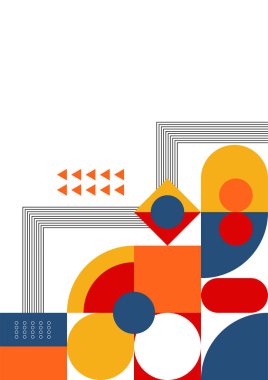 Colorful bauhaus memphis abstract design background