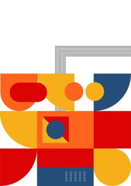 Colorful bauhaus memphis abstract design background