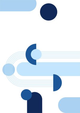 Modern bauhaus memphis blue colorful abstract design background