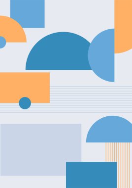 Modern bauhaus memphis blue colorful abstract design background