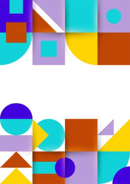 Modern bauhaus memphis blue tosca colorful abstract design background