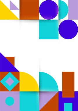 Modern bauhaus memphis blue tosca colorful abstract design background