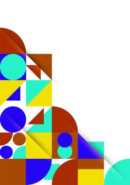 Modern bauhaus memphis blue tosca colorful abstract design background