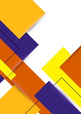 Modern bauhaus memphis purple and yellow colorful abstract design background