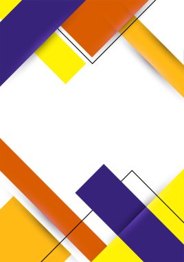 Modern bauhaus memphis purple and yellow colorful abstract design background