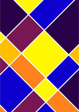 Modern bauhaus memphis purple and yellow colorful abstract design background