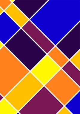 Modern bauhaus memphis purple and yellow colorful abstract design background
