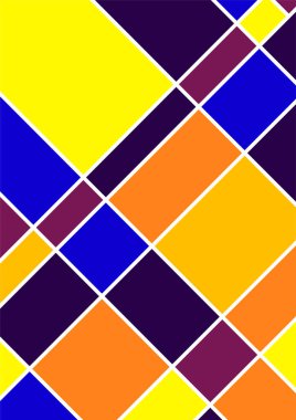 Modern bauhaus memphis purple and yellow colorful abstract design background