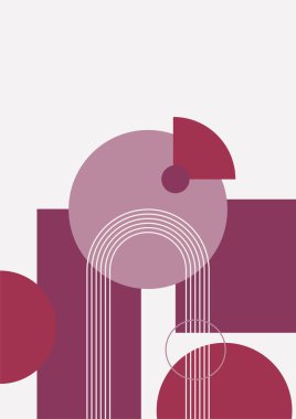 Modern bauhaus memphis pink purple colorful abstract design background