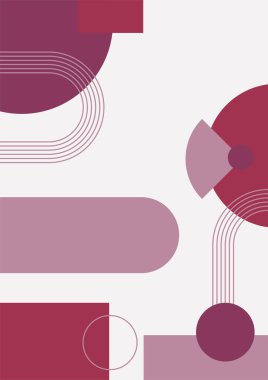 Modern bauhaus memphis pink purple colorful abstract design background