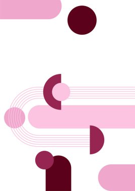 Modern bauhaus memphis pink purple colorful abstract design background