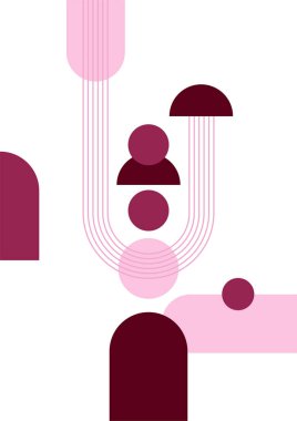 Modern bauhaus memphis pink purple colorful abstract design background