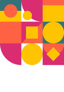 Modern bauhaus memphis colorful abstract design background