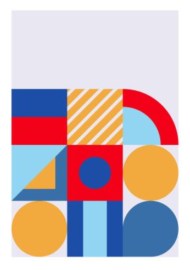 Modern bauhaus memphis colorful abstract design background
