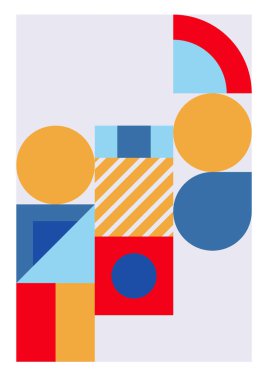 Modern bauhaus memphis colorful abstract design background