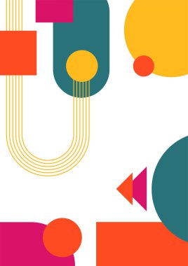 Modern bauhaus memphis colorful abstract design background