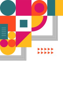 Modern bauhaus memphis colorful abstract design background