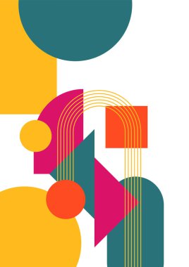 Modern bauhaus memphis colorful abstract design background