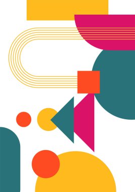 Modern bauhaus memphis colorful abstract design background