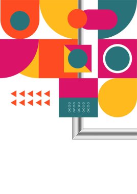 Modern bauhaus memphis colorful abstract design background