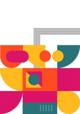 Modern bauhaus memphis colorful abstract design background