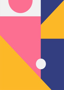 Vintage bauhaus memphis geometric colorful abstract design background