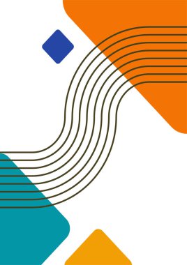 Vintage bauhaus memphis geometric colorful abstract design background